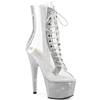 Pleaser - BEJEWELED1021C2 Bottes de plateforme, Pole dance chaussures - Transparent/Couleur argent Product image